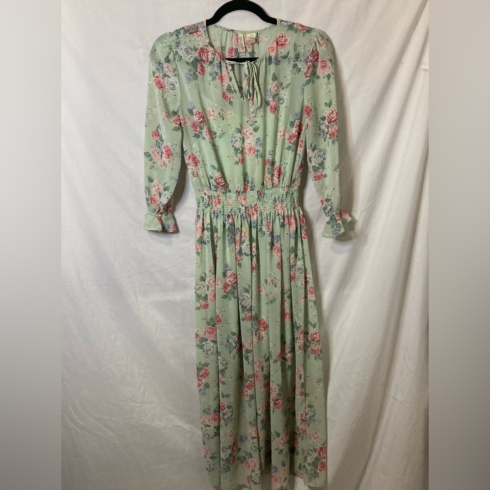 Floral romantic sheer maxi dress 💚🌸